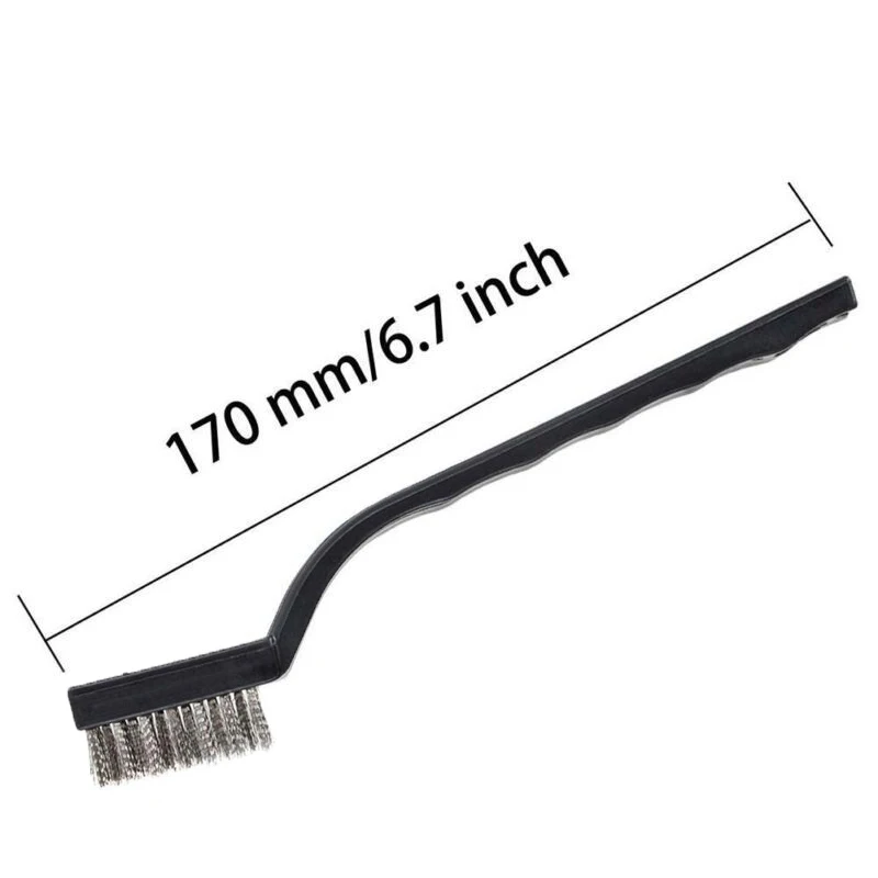 6PCS Wire Brush Set Curved Handle Brush For Cleaning Steel Parts Machinery Metal Paint Stains Rust Removal Tool Parts