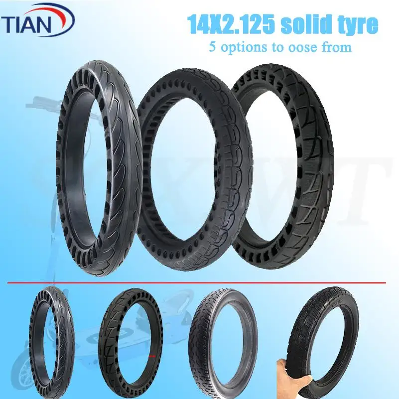 

14X2.125 electric vehicle scooter without inflatable explosion-proof solid tire for Folding Electric Bicycle E-bike Accessories