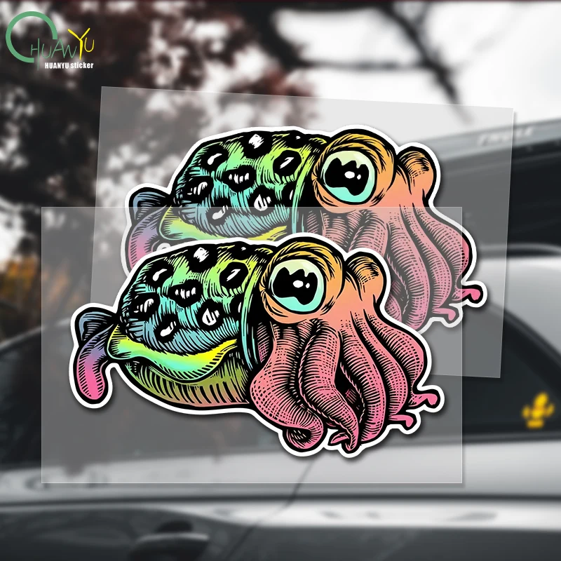 Self-Adhesive Decal CUTTLEFISH Car Sticker Waterproof Auto Decors on Bumper Rear Window Laptop