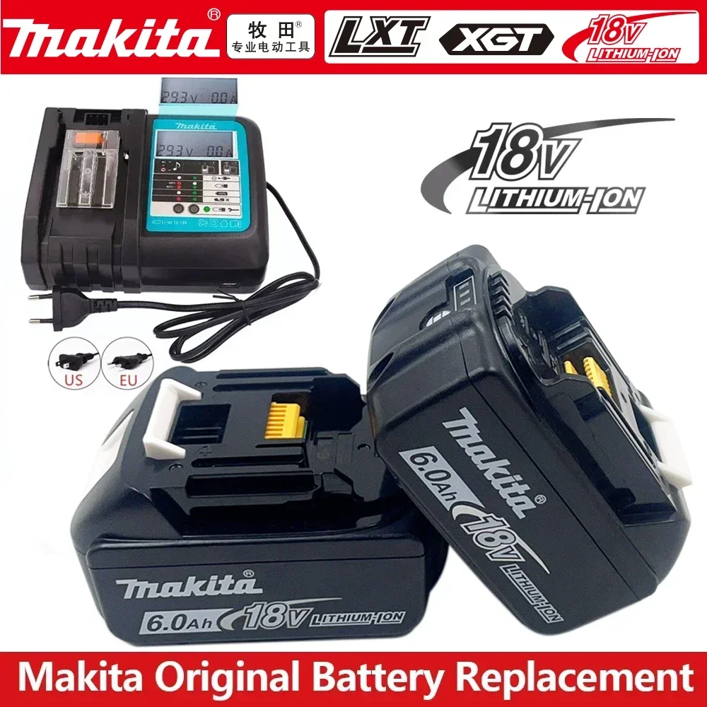 

100% Original Makita Rechargeable Power Tool Battery, Replaceable LED Lithium-ion, 6.0 Ah 18V LXT BL1860B BL1860BL1850 BL1830