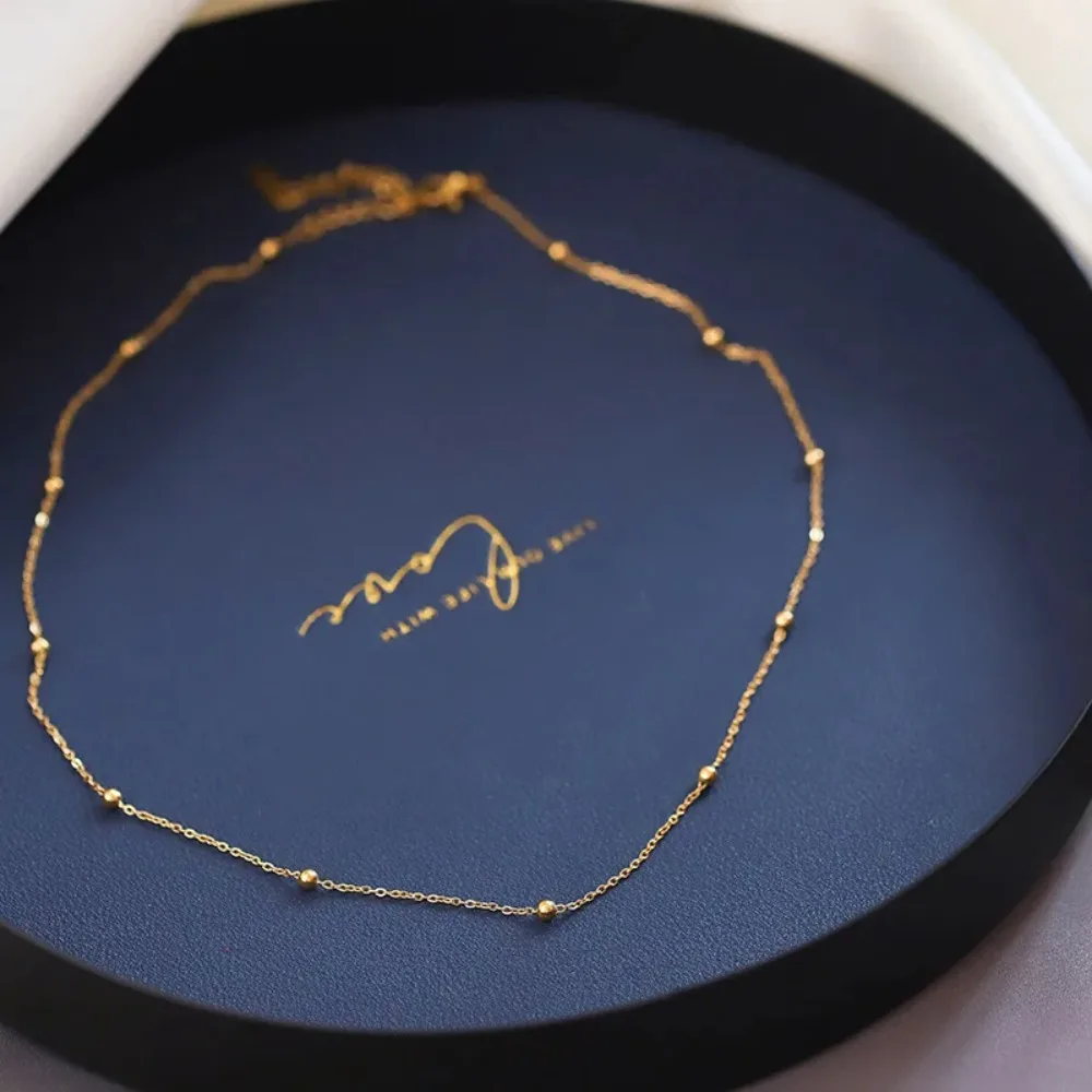 

XIYANIKE 316L Stainless Steel Gold Color Ball Necklaces Simple Thick Chain Choker 2021 New Gift For Women Fashion Party Jewelry