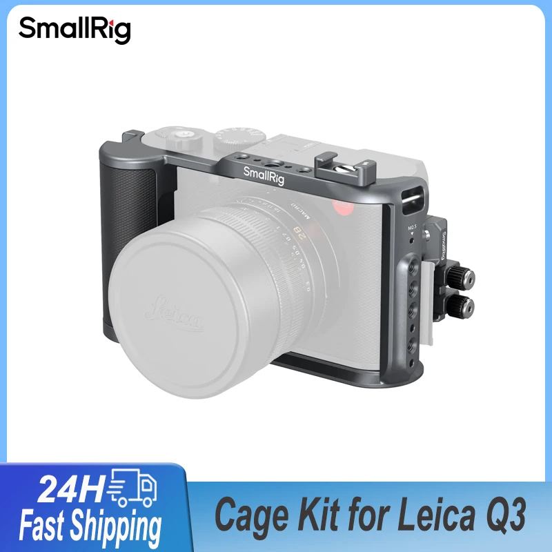 SmallRig Aluminum Alloy Camera Cage Kit for Leica Q3 Cage Rig L-Shape Mount Plate with Handle ARRI/threaded Hole Cold Shoe Mount