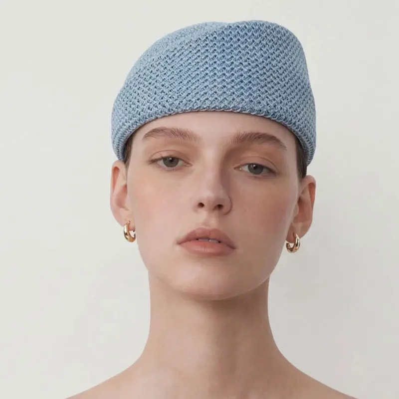 Damen Sommer Koreanische Mode Designer Entenschnabel-Mütze Britische Retro-Mode Medizinbox-Hut Gestrickte Atmungsaktive Formbare Baskenmütze