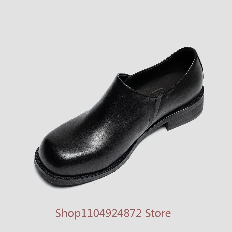 Designer Soft Cowhide Slip on Loafers Men's Dress Shoes Height Increasing Casual Square Toe Work Wedding Party Genuine Leather