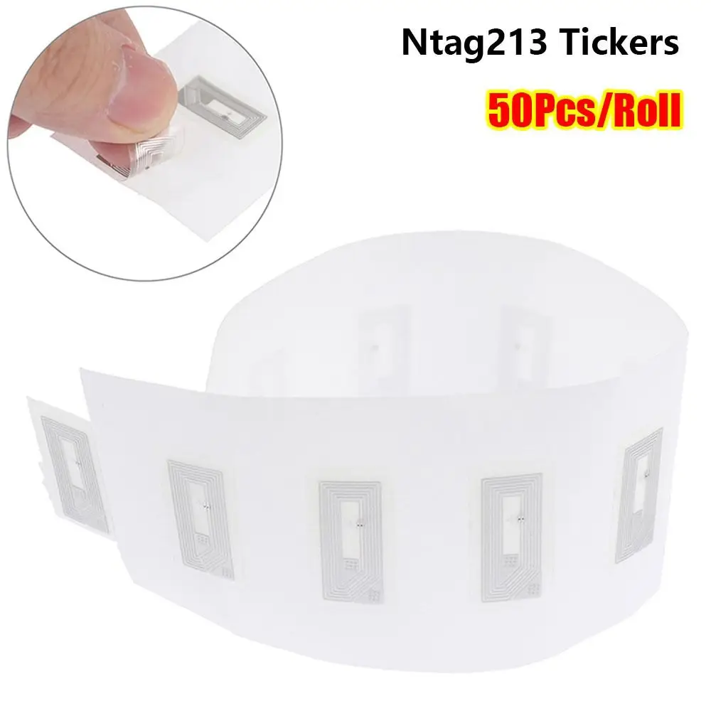 50Pcs 11x21mm NFC Chip NTAG213 Sticker 1K S50 Wet Inlay UID Changeable RFID Sticker 1K S50 Proximity Card