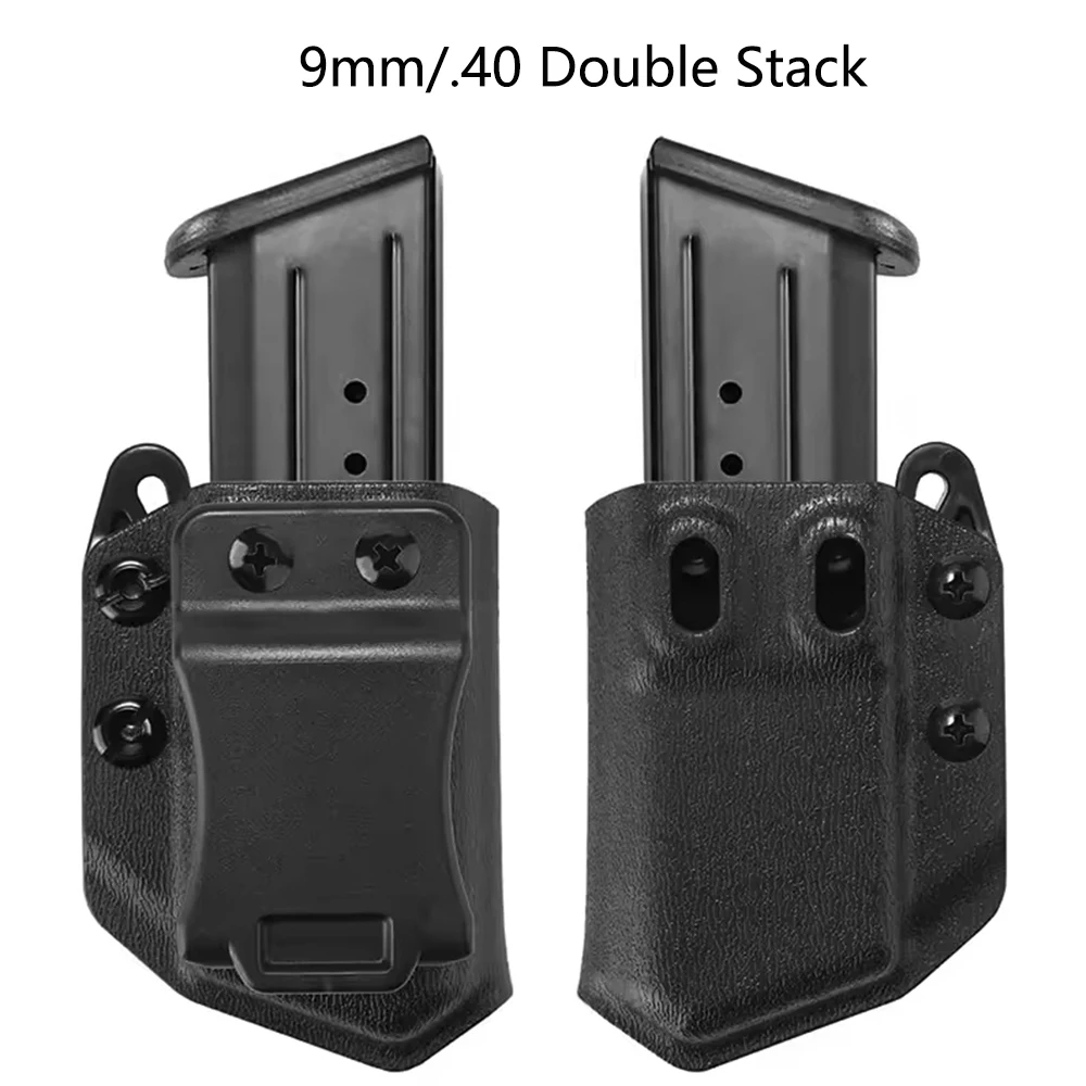9mm/.40 듀얼 매거진용 IWB/OWB 전술 매거진 홀스터, 야외 게임용 조정 가능한 플랫 EDC 캐리어 홀더