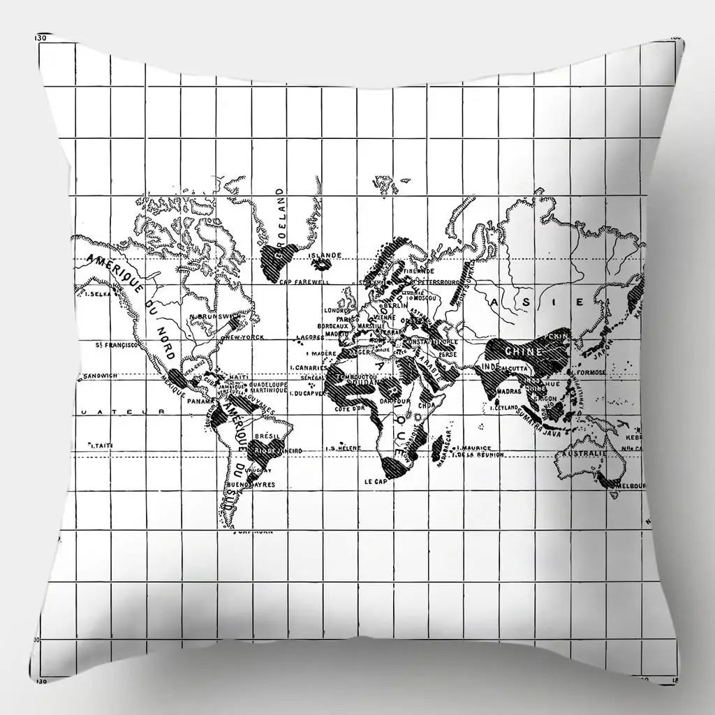 Black and White Series Pillowcase Sofa  Simple Home Style Cushion Cover Bedroom Living Room