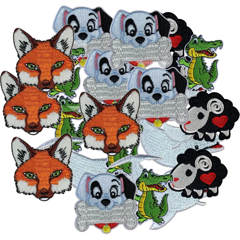 

Cute Little Animal Embroidery Cloth Sticker Cartoon Fox Little Sheep Puppy Adhesive Embroidery Children's Clothing Accessories