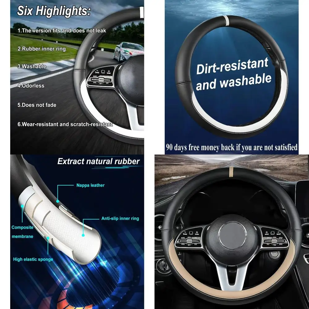 

Подходит для автомобильного чехла на руль Hyundai, нескользящий чехол на руль из кожи наппа, предназначенный для интерьера Hyunda-i Acc