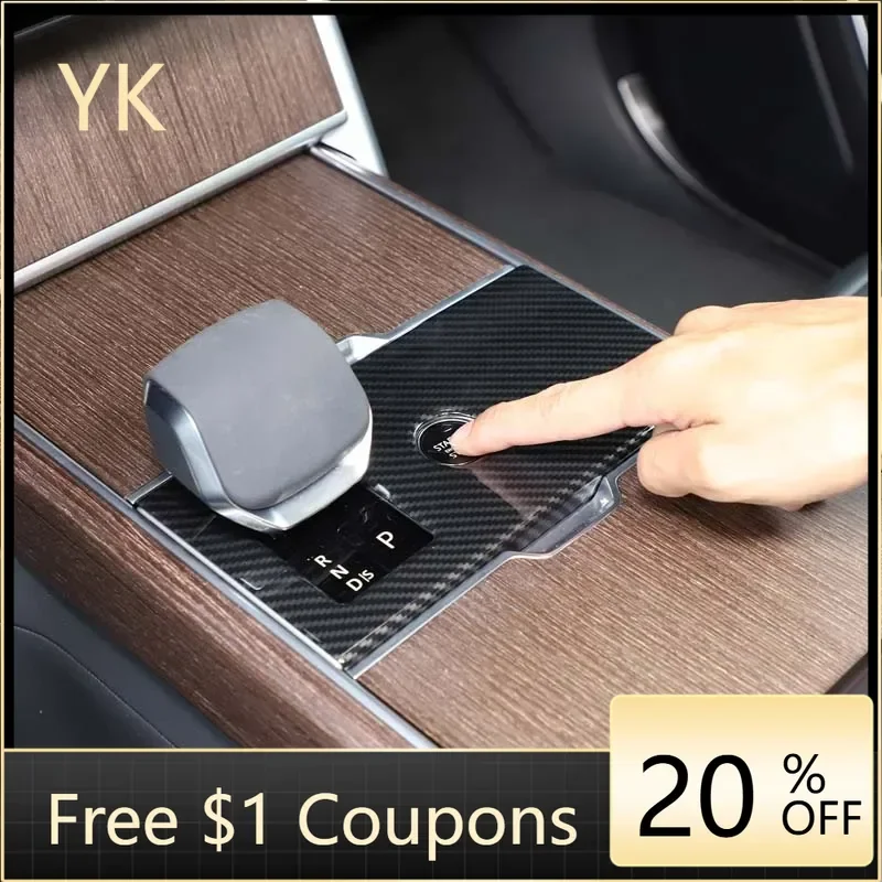 

For Land Rover Range Rover Vogue 2024-2025 ABS Carbon Fiber Car Center Console Gear Panel Cover Interior Car Accessories