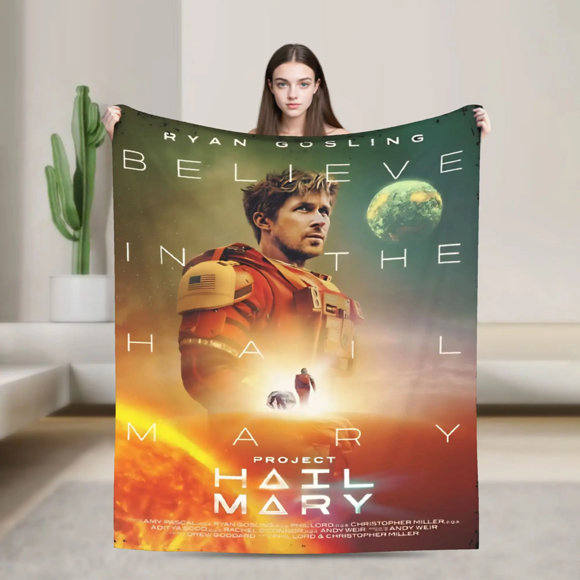 Project Hail Mary  Si Fi Flannel Blankets  Vintage Throw Blanket for Bed Sofa Couch 125*100cm Plush Thin Quilt