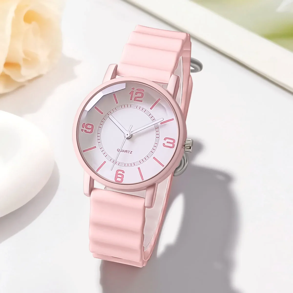 Relógio de pulso de silicone feminino, Relógios Quartz para Mulheres, Relógio Presente, Marca de Luxo