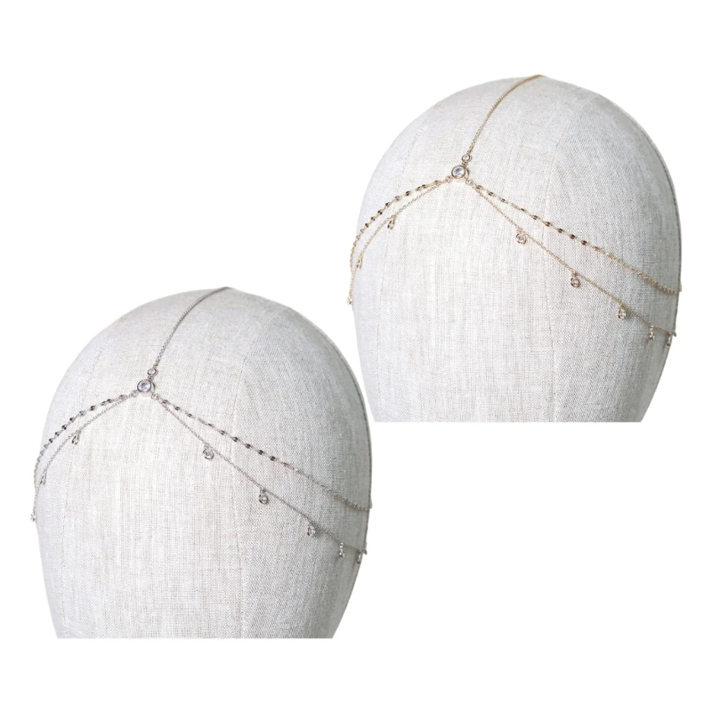 

Crystal Long Tassels Head Chain Bridal Jewelry Forehead Headpieces Dropship