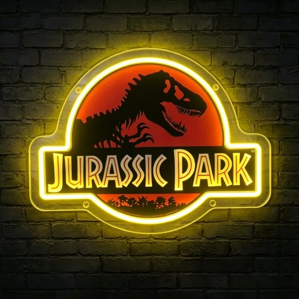Dinosaur Neon Sign Movie Neon Light LED Dimmable for Jurassic Prehistoric Park Bedroom Man Cave Decor Birthday Gifts for Kids