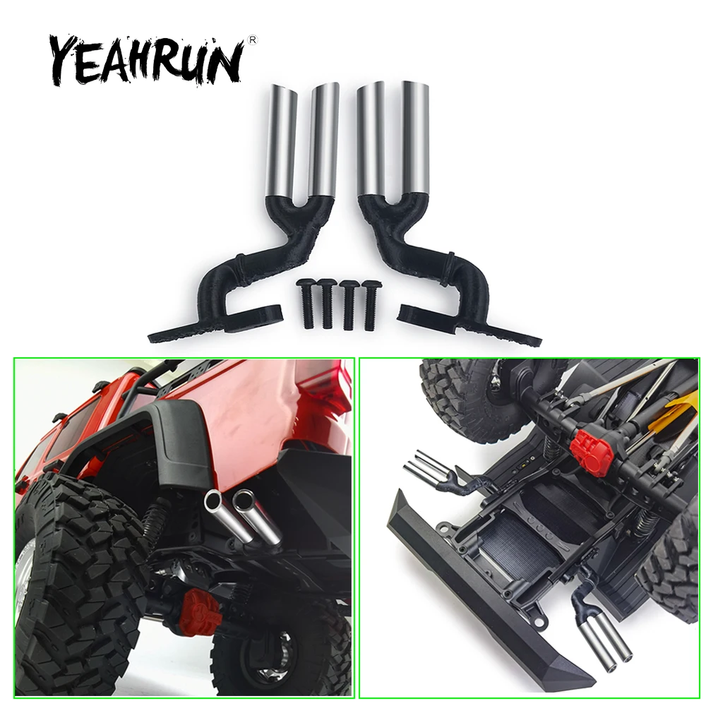 YEAHRUN rura wydechowa metalowa tylna rura wydechowa dla Axial SCX10 III AXI03006 Gladiator 1/10 zdalnie sterowany samochód gąsienicowy Truck