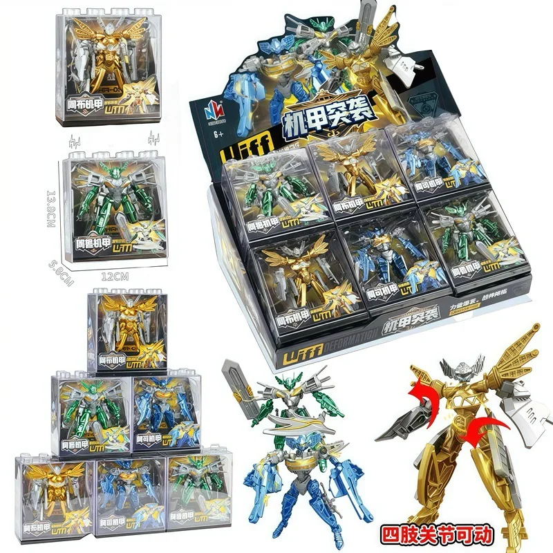 Zestaw Kreatywny dla Chłopców 2 w 1: Transformujący się Mecha Samochód Robot, Figurka Akcji, Prezent Urodzinowy dla Chłopca