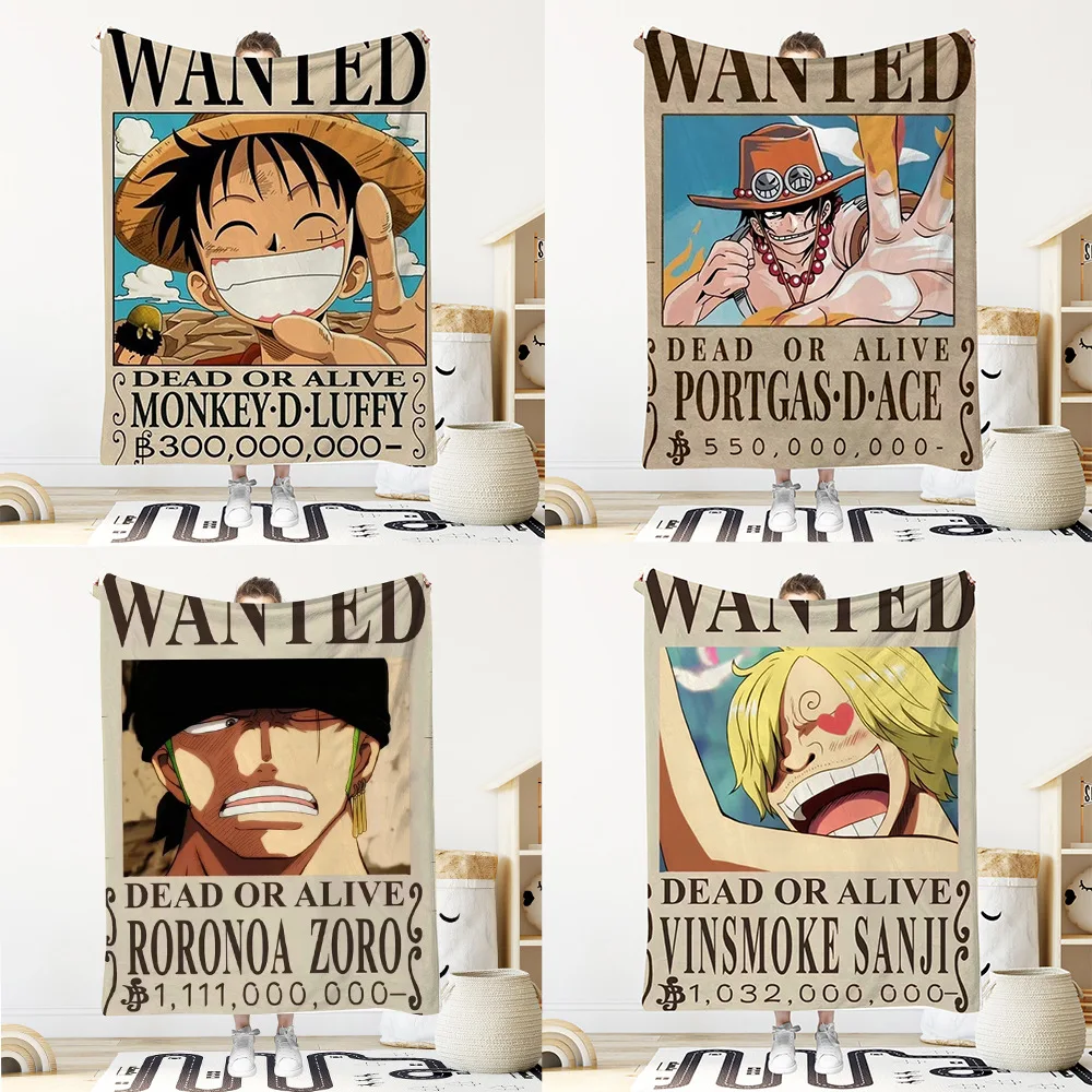 

One Pieces Anime Luffy Blankets The Straw Hat Crew Flannel Awesome Warm Throw Blankets for Bed Sofa Decoration