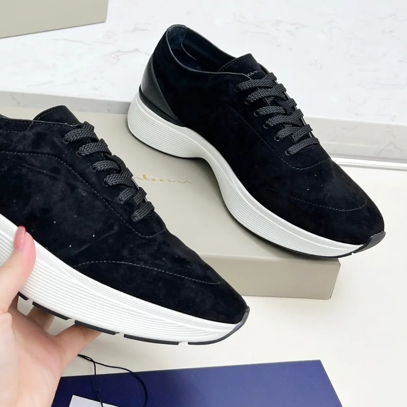 Men's Casual Sports Shoes Spring Summer New Leather Soft Delicate Cashmere Fabric Comfortable High-Quality