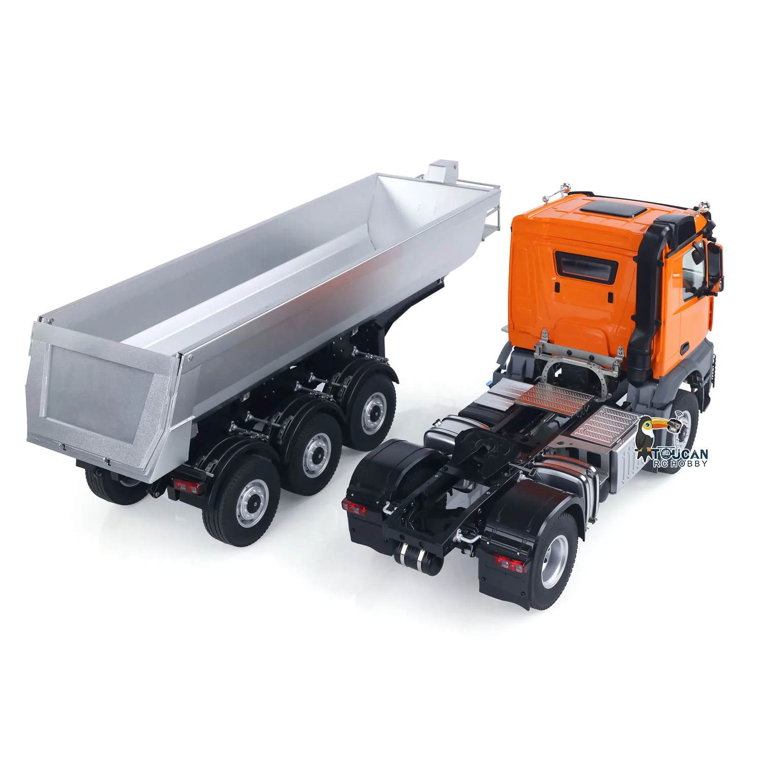 

US Stock 1/14 5801 RTR Kabolite RC Tractor Truck 4X4 w/ 3 Axles RC Dump Trailer Trucks Electric Lifting Trailer Light Sound Cars
