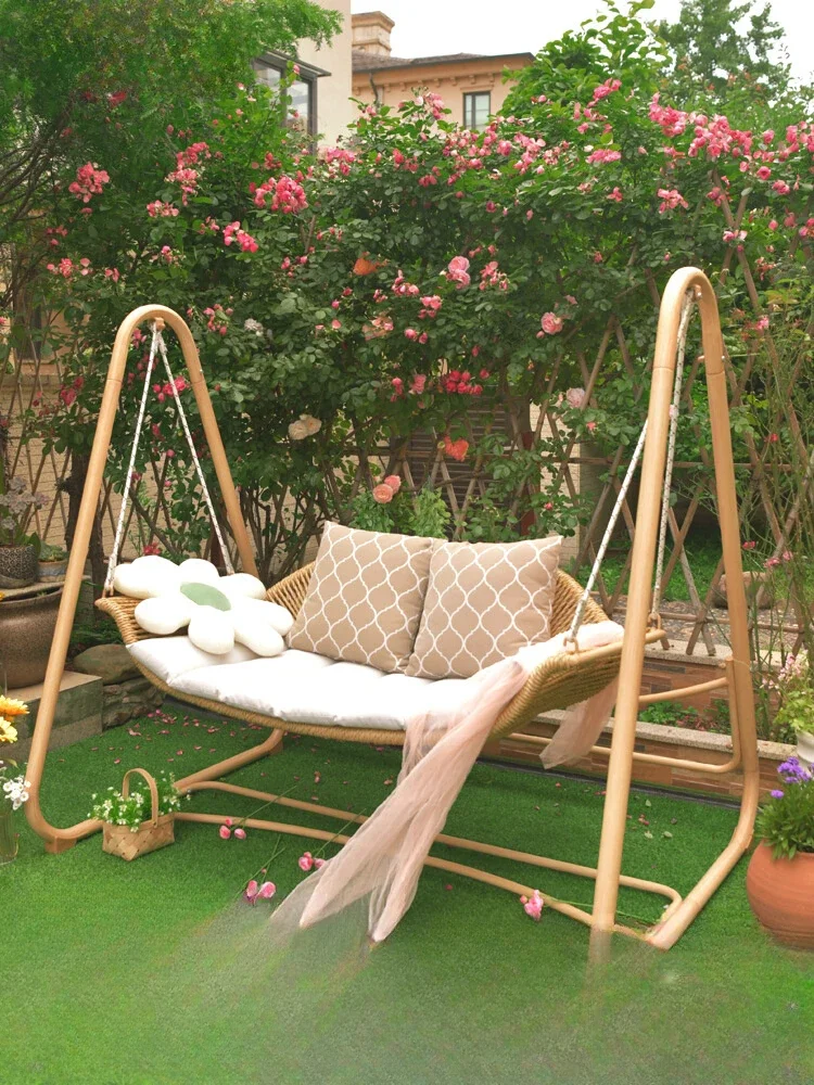 Linya outdoor swing courtyard outdoor rocking chair swing double hammock garden yard online celebrity swing chair hanging chair