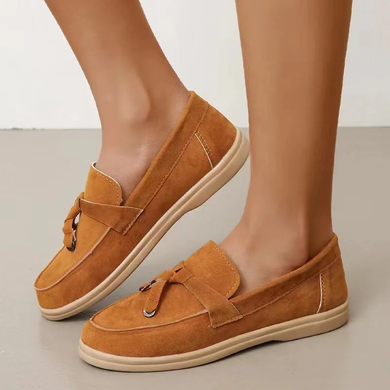 

TSTCTB 2022 New Women Flats Shoes Mules Slip-on Big Size Classic Women Casual Shoes Soft Walking Flat Woman Shoes