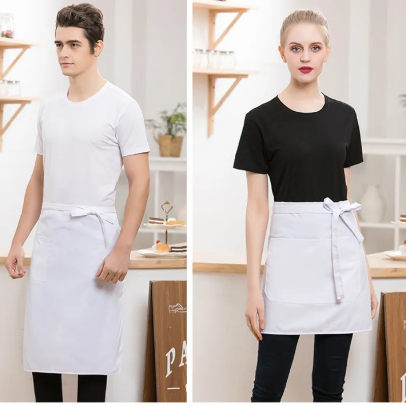 Waterproof Apron, Catering Waiter, Female Waist, Short Chef Half-cut Overalls Apron Kitchen