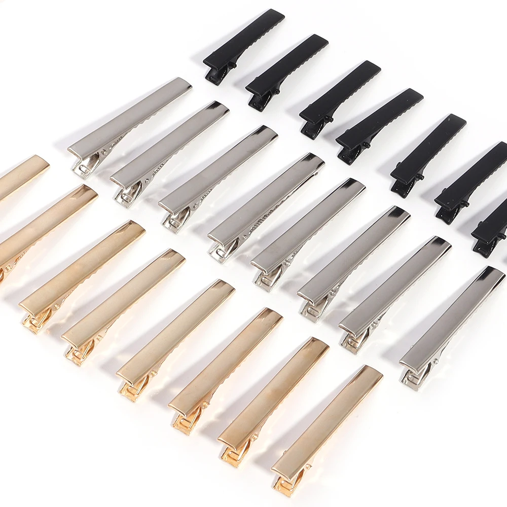 20-50pcs Metal Flat Mouth Square Clip Crocodile Alligator Teeth Duckbill Clips for DIY Jewelry Making Women Hairpin Headwear