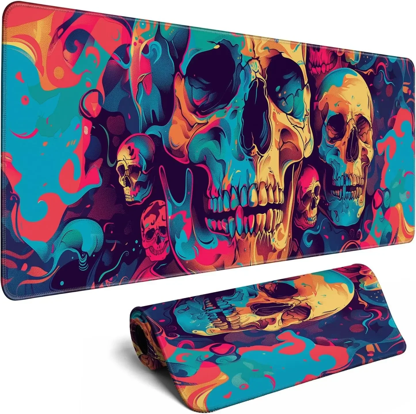 

XXL Skull mouse pad anime game players computer accessories multi-model sewn border slippery rubber entertainment desk mat