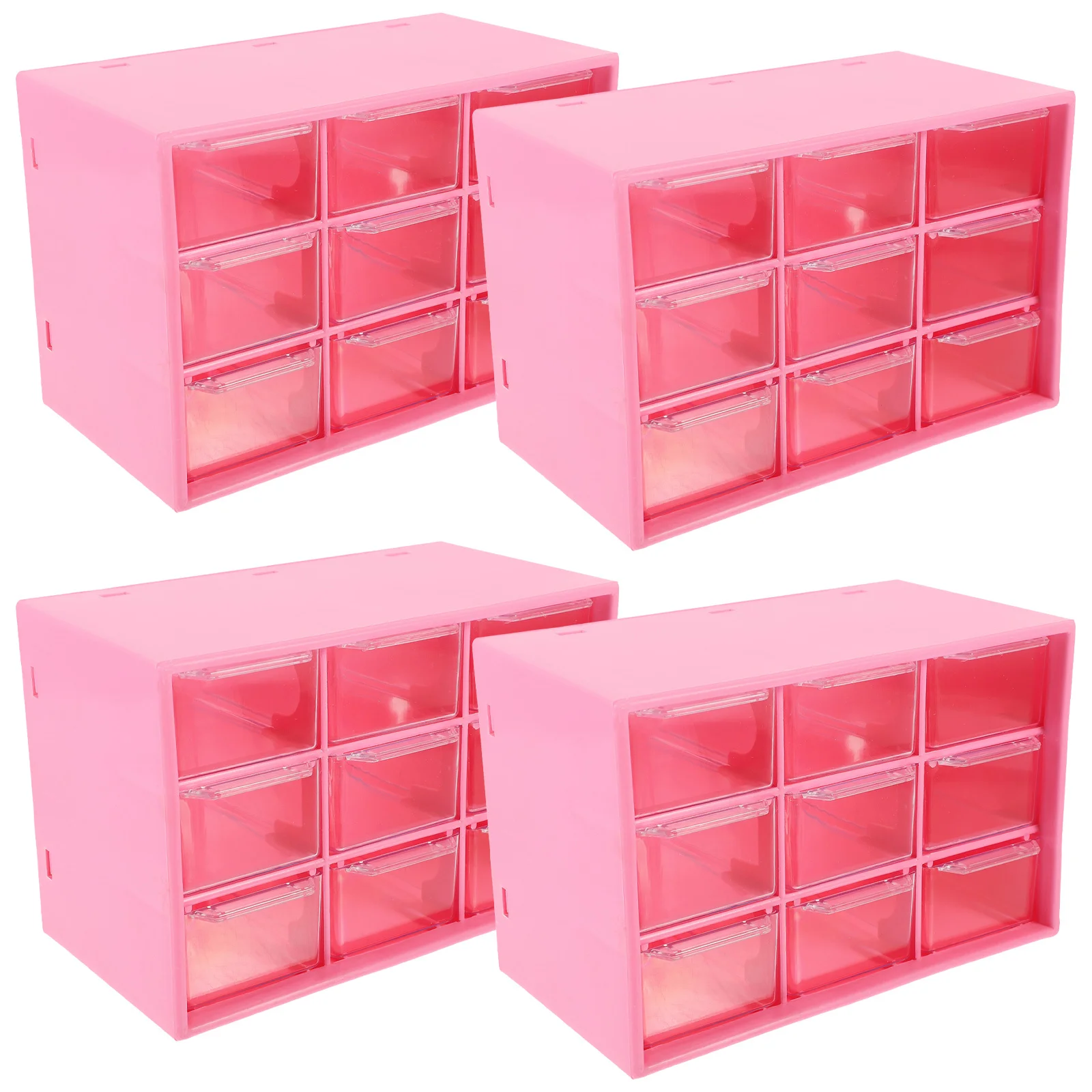 

4pcs Drawer Style Storage Case Compact Plastic Organizer Box For Jewelry Beads Rings Small Parts Transparent Container Craft
