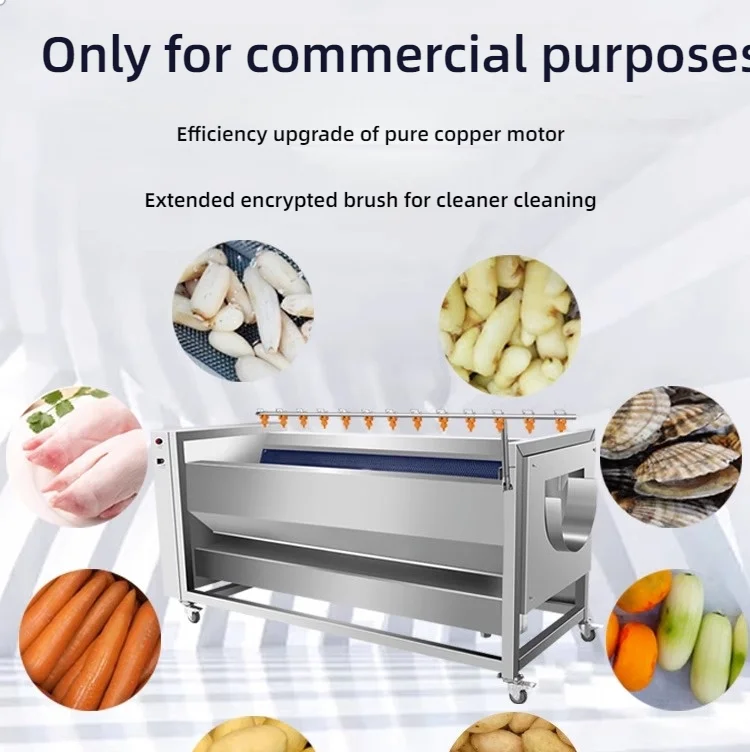 Automatic fruit and vegetable cleaning machine for potato and vegetable processing plant