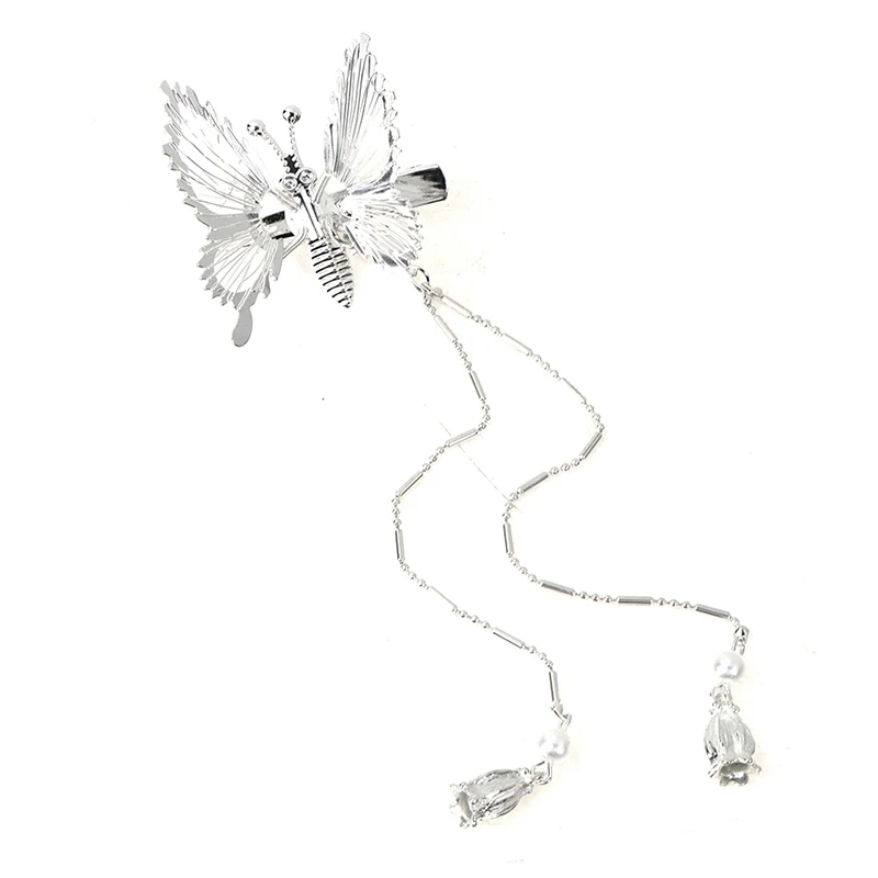 Butterfly Hairpin Hair Accessories Ancient Style Dragonfly Tassel Step Shaking Move Wing Duckbill Clip Butterfly Side Jewelry