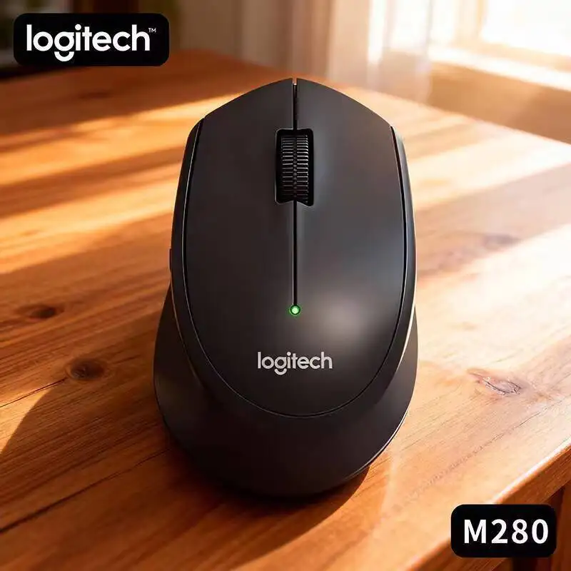 

Беспроводная мышь Logitech M280 Ergonomic с бесшумным кликом, дальностью действия 10 м, 18-месячным сроком службы батареи, подключением Plug & Play для домашнего ноутбука