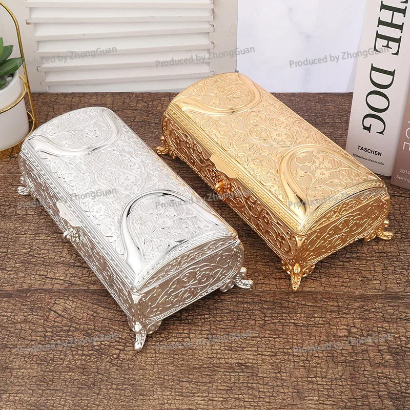 Nordic Style Light Luxury Jewelry Necklace Earring Organizer Storage Single-layer Flip-top Vintage Fashion Jewelry  Storage Box