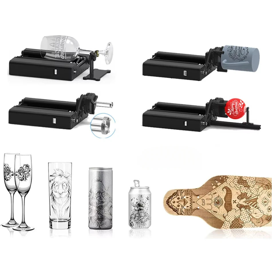 

TWOTREES TR2 Pro 360 Degree Rotatable Y-Axis Cylindrical Objects Can Rotary Module For lase Engraving Cutting mahine