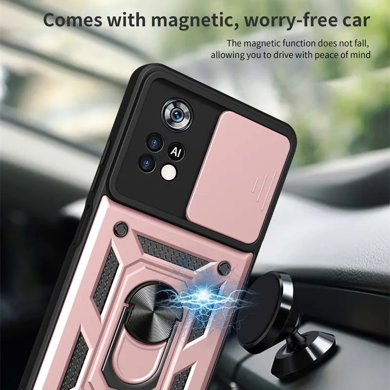 Slide Camera Lens Protector Armor Case For Mi POCO X6 X5 X4 X3 Pro NFC Bumpers Ring Cover For POCO X4 F4 GT M4 M6 F3 F5 Pro