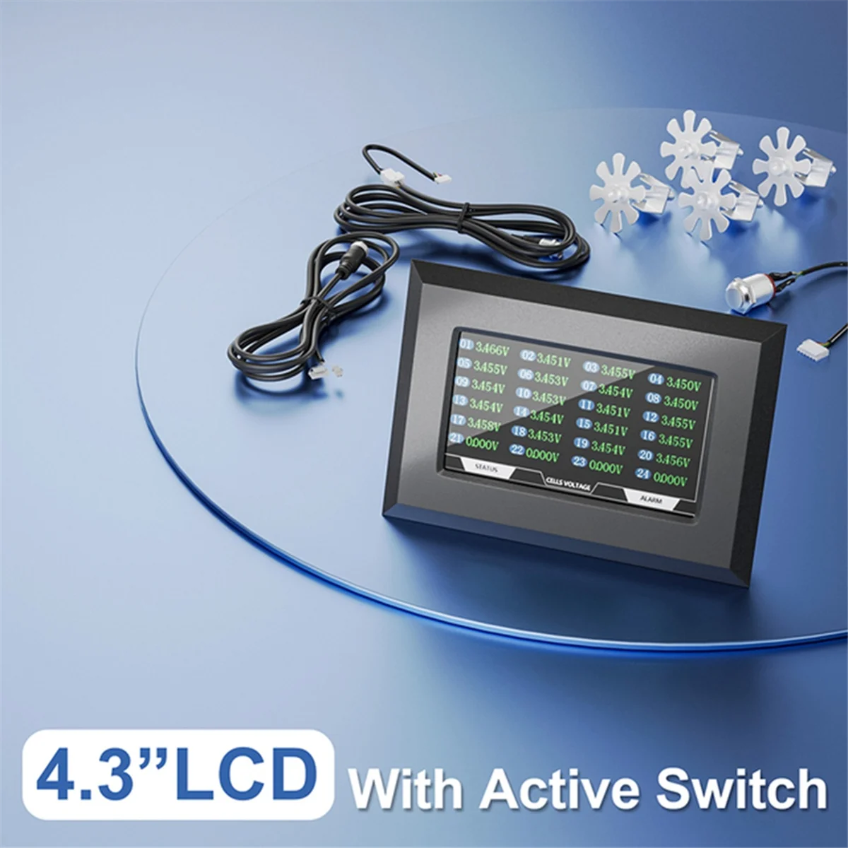 Pantalla LCD de 4,3 pulgadas con interruptor activo, accesorio BMS para JK Smart BMS