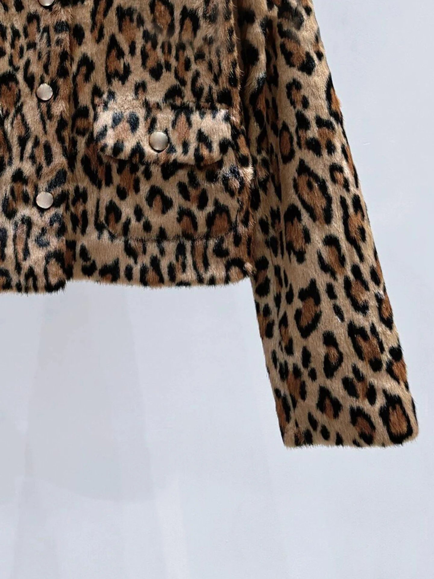 Faionable ريترو ليوبارد طباعة الفراء Jaet ort ملابس خارجية المرأة قسط الخريف الشتاء معطف M Home Nan You Commuter Sle S... #4