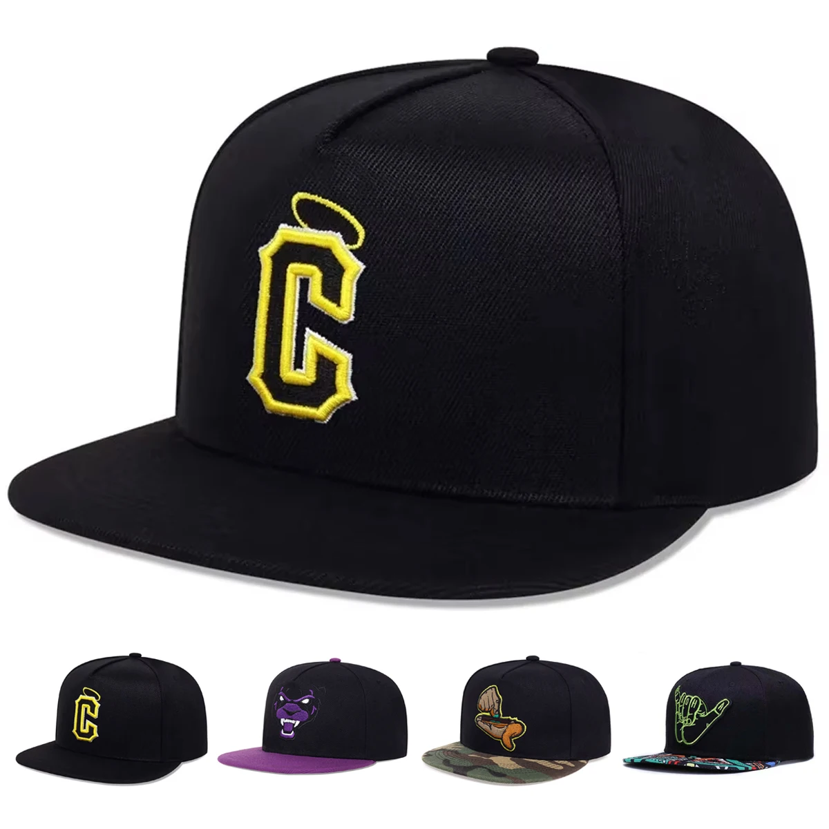 Unisex Angel Halo bordado letra C sombreros de hip-hop gorras de béisbol casuales ajustables al aire libre gorra de protección solar gorra deportiva