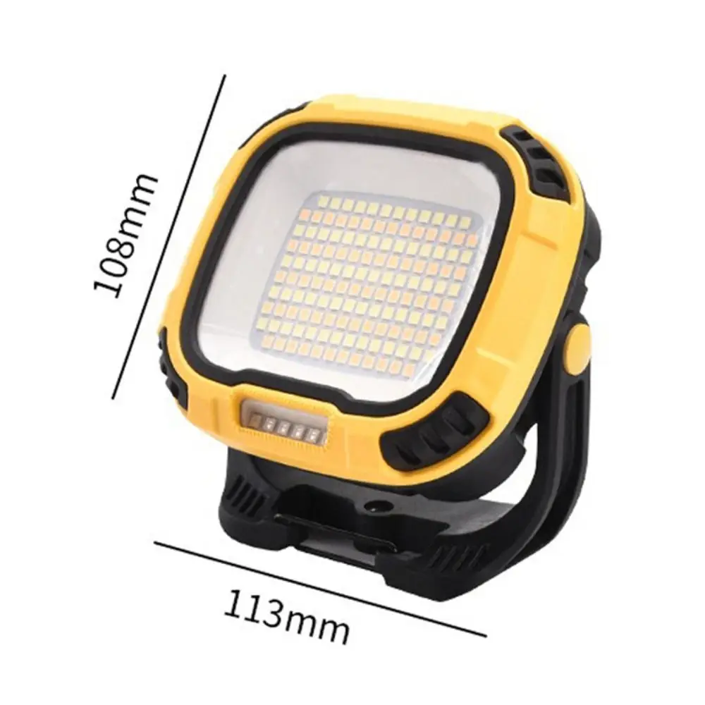 Type-C Rechargeable Emergency Light Strong Light Magnetic Base LED Camping Flashlight Cordless Design Floodlight Garage Repair