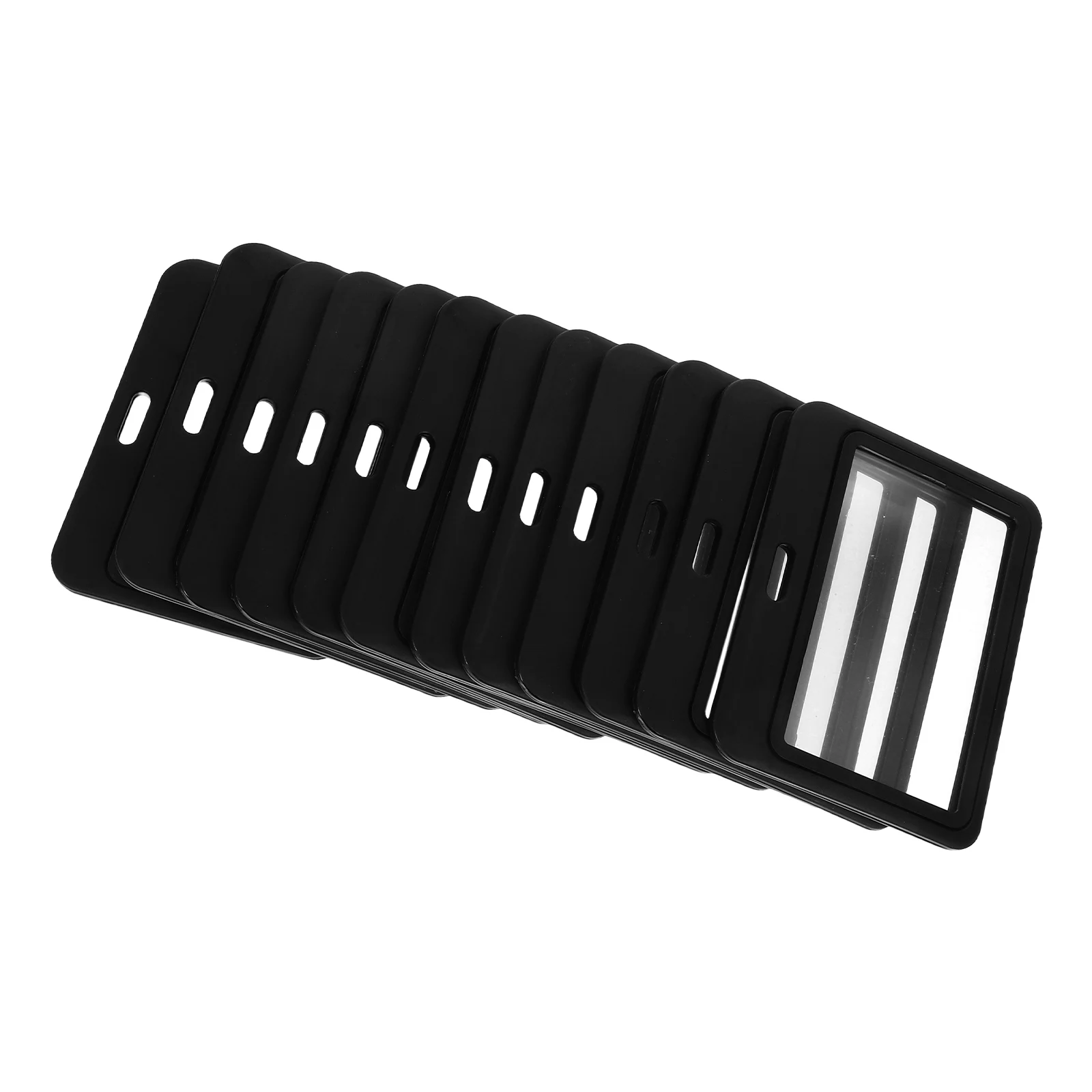 

12 Pcs ID Card Holder Badge Protector Horizontal Cover Case Plastic Sleeve Sleeves Campus