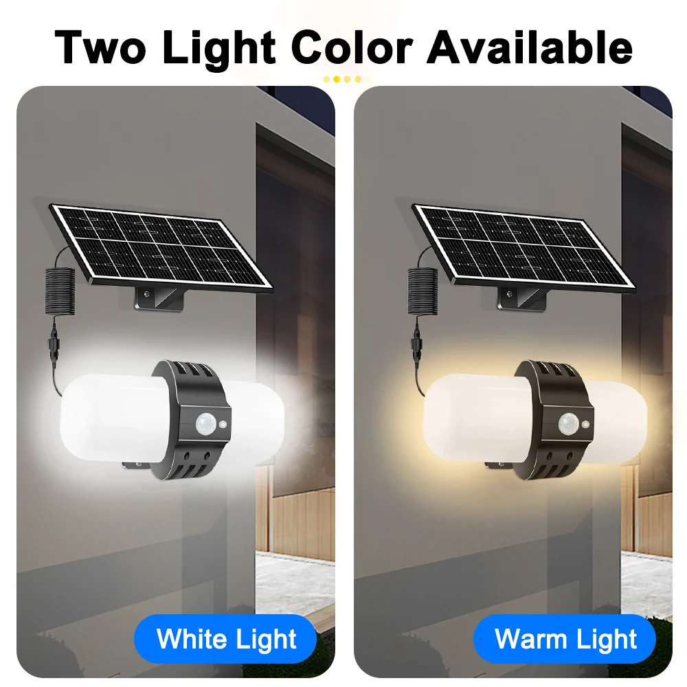 2024 New Solar Light High Conversion Rate Solar Panel Multiple Light Modes Sensor Switch Automatic Solar Charging Long Working