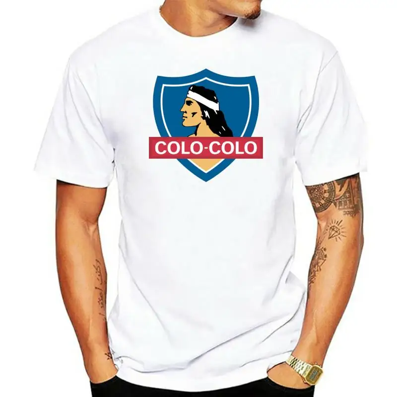 Mens Colo Colo Chile T Shirt Summer Fashion T-shirt  Camiseta Football Futbol Soccer Blanco Y Negro