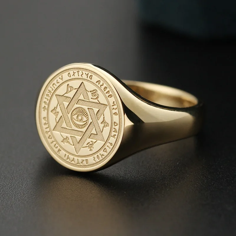

Unisex All-Seeing Eye Signet Pinky Ring, Minimalist Statement Jewelry