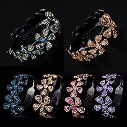 Women Girls Bun Maker Hairpin Bird Nest Twist Clip Rhinestone Hairpins Flowers Hair Clips Crystal Hair Claw