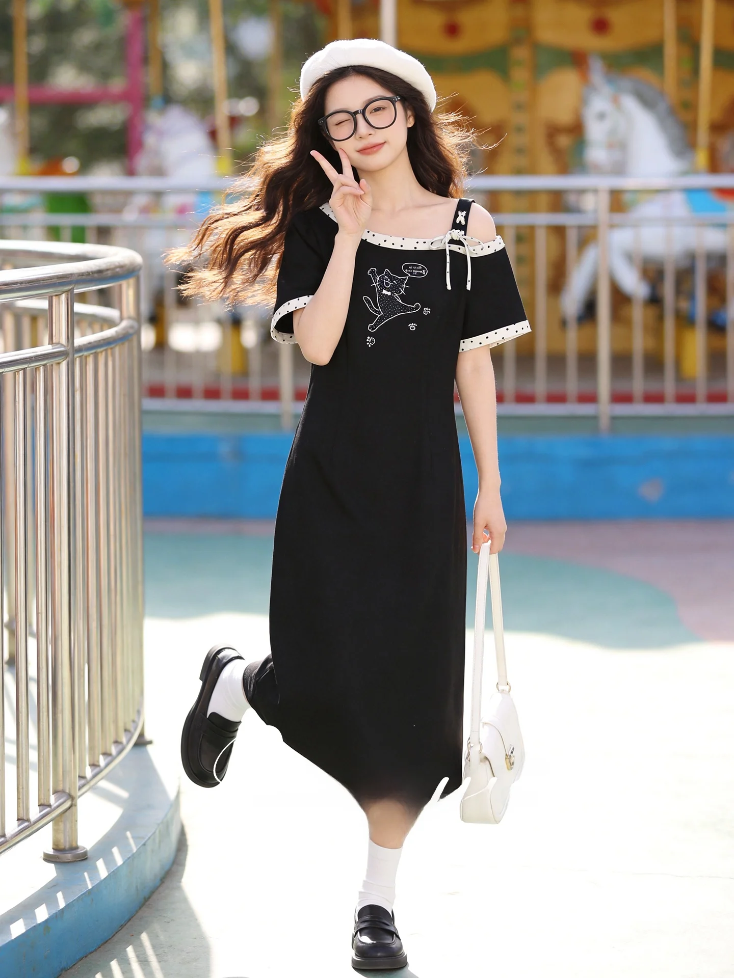 

Свободное прямое платье миди больших размеров, антивозрастная женская одежда, летнее, новое, повседневное, из полиэфирного волокна, А-силуэт