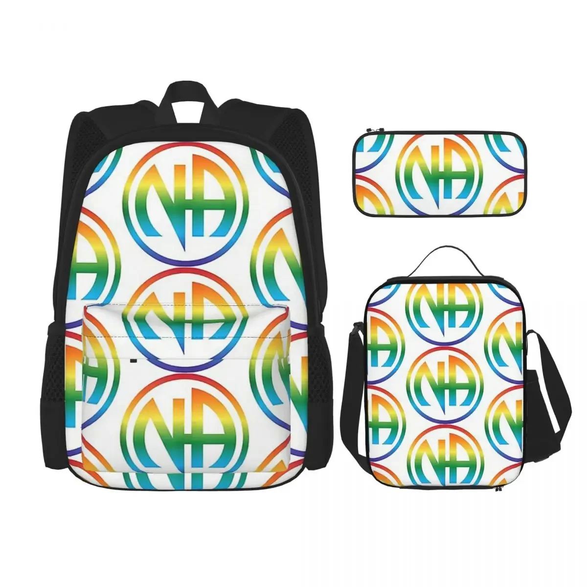 

Narcotics Clean Sober NA AA Recovery Proud Sobriety LGBT Gay Backpacks Bookbag School Bags Lunch Bag Pen Bag Three-Piece Set