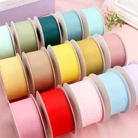 Matte Double-Sided Milk Silk Ribbon Macaron Colors DIY Gift Box Packaging Wedding Satin Ribbon Colorful Ribbon AE Stock