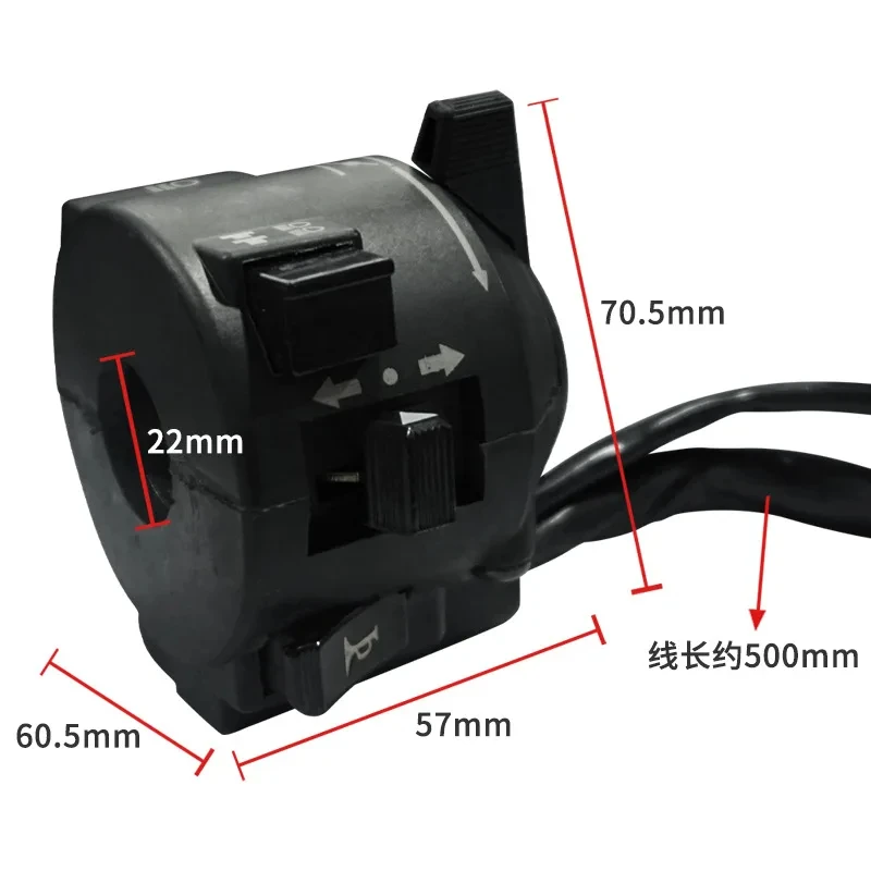 Universal Motorcycle 7/8 22MM for CBT125 Seat Combination Switch headlight Horn Start Turn Off, Low/High Beam Turn Signal Switch