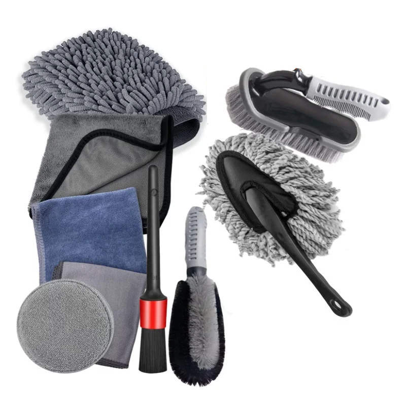 Car Wash Kit Car Cleaning Tools 9Pcs Detailing Brush Set For Car Interior Exterior Wheel Tire Glass Washing Maintenance