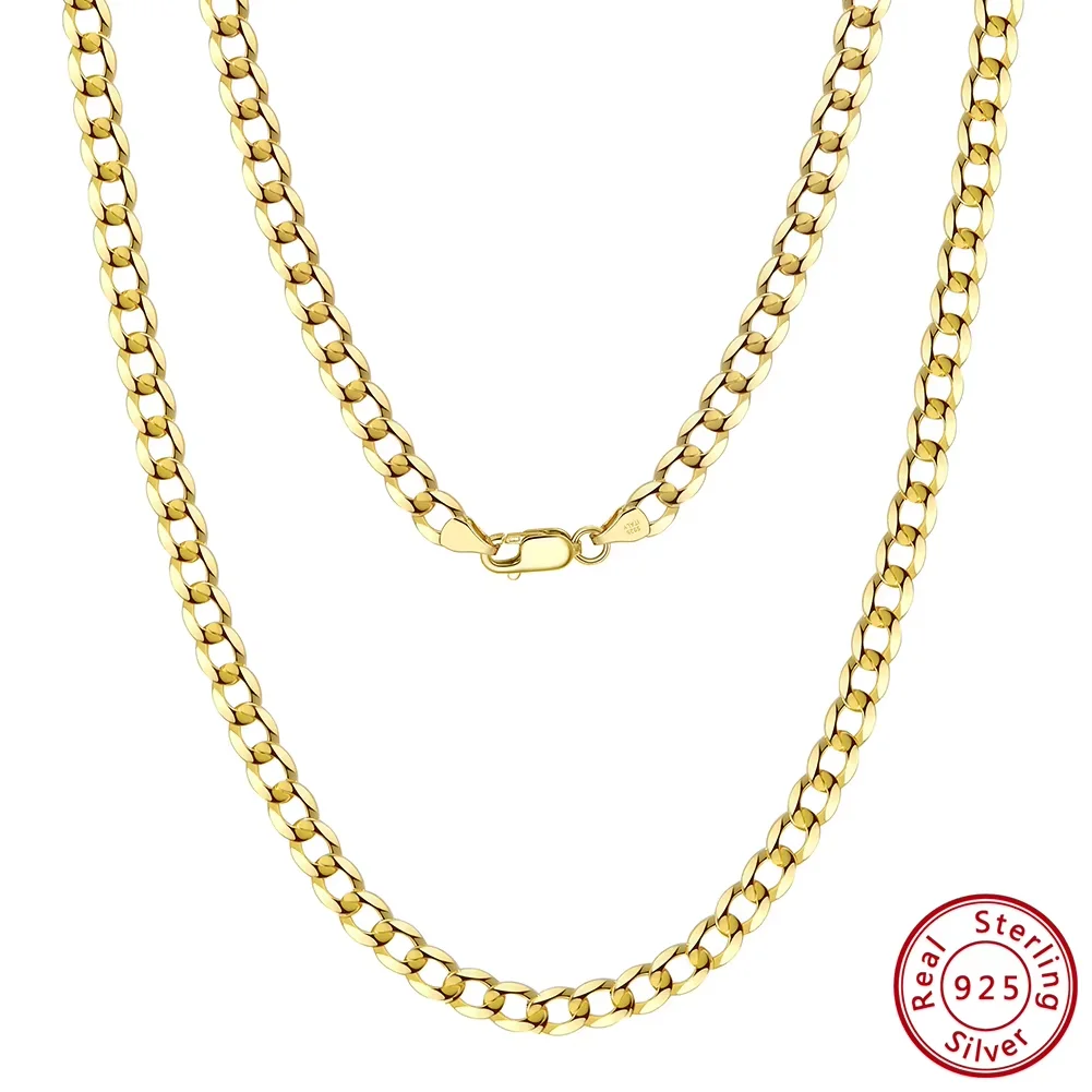 ORSA JEWELS Halskette aus 925er-Sterlingsilber, italienische 3 mm/5 mm kubanische Gliederkette für Damen und Herren, modische Party-Halskette, Schmuck SC60